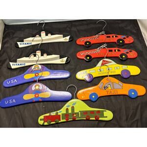 ZM Int’l Hand Painted Transportation Kids Hangers International VTG 2001 Lot 9